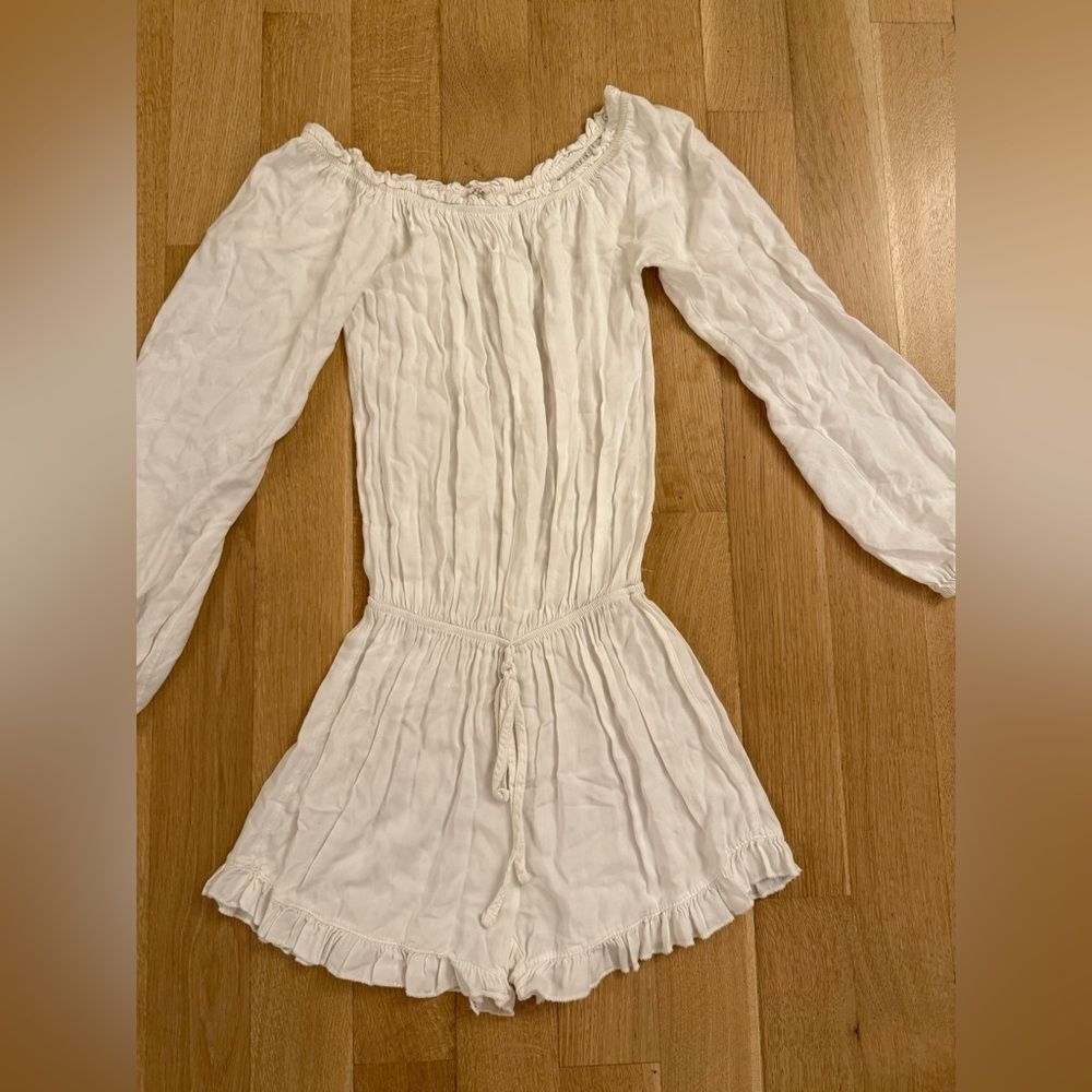White Off-Shoulder Romper - Picture 2 of 5